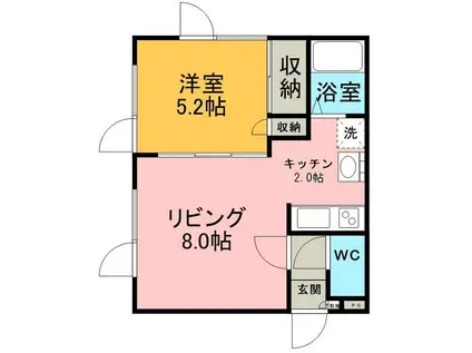 コンフォート・ヴィラ(1LDK/2階)の間取り写真