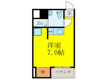 三功ビル(ワンルーム/5階)の間取り写真