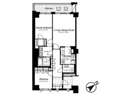 麻布第一マンションズ(2LDK/4階)の間取り写真