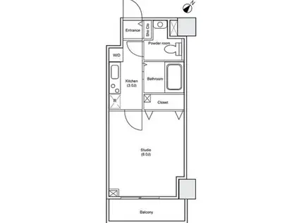 ベルペトラ(1K/3階)の間取り写真