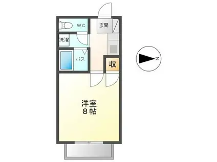 サニーY&K(1K/2階)の間取り写真