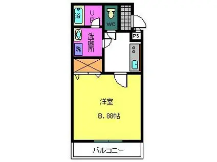 COZY HOUSE GUMINOKI(1K/2階)の間取り写真