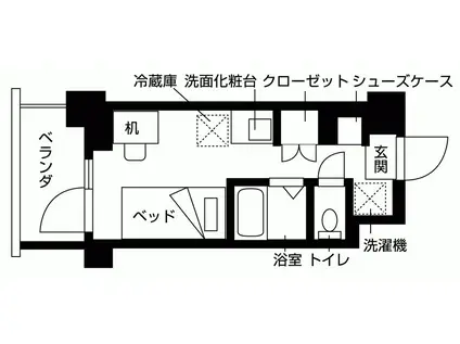 レジディア浦安III(ワンルーム/3階)の間取り写真