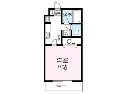 フォレストヒル北仙台(1K/2階)の間取り写真