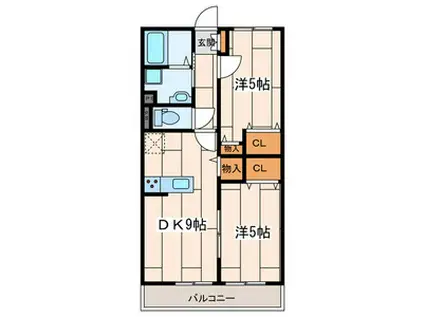 モンスリール(2DK/3階)の間取り写真