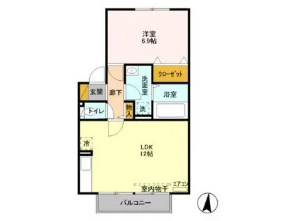 プルミエ(1LDK/2階)の間取り写真