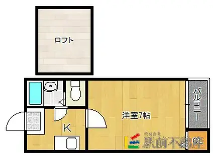 クレステージ平尾(1SK/2階)の間取り写真