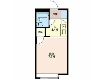 コーポウイング(1K/1階)の間取り写真