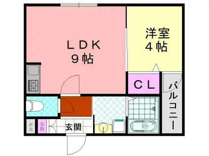 H-MAISON平野IV(1LDK/2階)の間取り写真