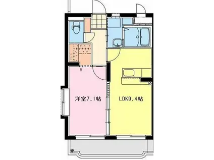 アミリアコート(1LDK/2階)の間取り写真