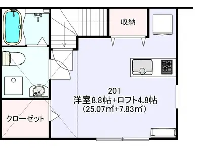 STAGE高尾(ワンルーム/2階)の間取り写真