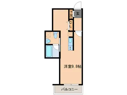 ベルリネッタ(ワンルーム/2階)の間取り写真