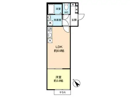 COPPER HOUSE(1LDK/1階)の間取り写真