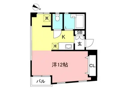 グランエスト神谷(ワンルーム/6階)の間取り写真