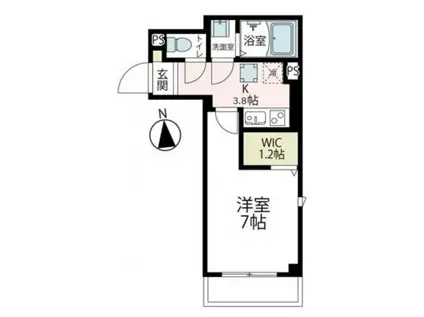 ウィステリア新川崎(1K/3階)の間取り写真