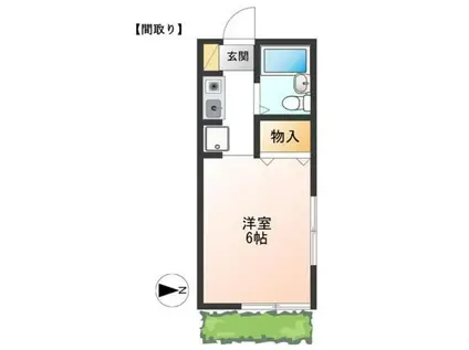 シャテロ住吉(1K/1階)の間取り写真