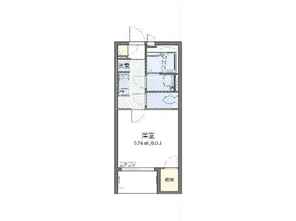 ミランダオカムラハイツ4(1K/1階)の間取り写真