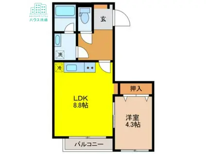 モン・レーヴ葉山(1LDK/2階)の間取り写真