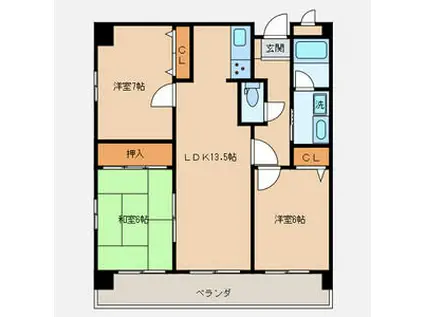 パストラール(3LDK/6階)の間取り写真
