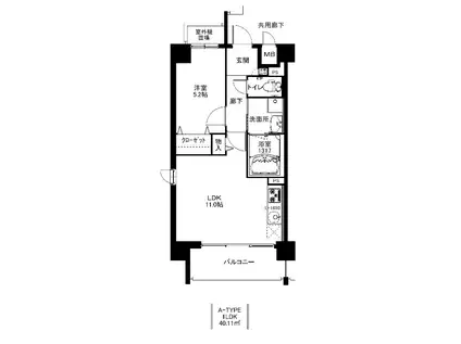 フレアハラ(1LDK/7階)の間取り写真