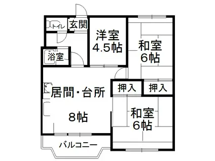 サンブライトハイツNO.1(3DK/4階)の間取り写真