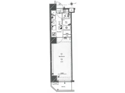 TRADIS NIPPORI E(1K/6階)の間取り写真