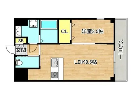 フォーゼ北巽レジデンス(1LDK/3階)の間取り写真