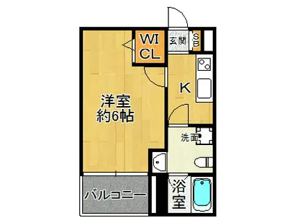 フェリーチェ杭瀬本町(1K/3階)の間取り写真