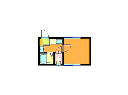 幸ヶ谷ハイツA棟(1K/1階)の間取り写真