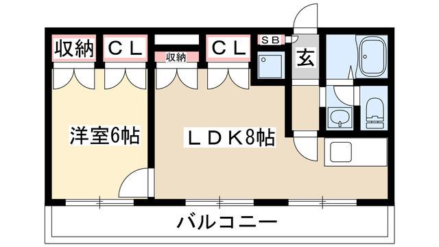 CASA NOAH高峯町(1LDK/3階)の間取り写真