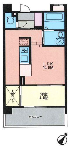 KDX清水レジデンス(1LDK/7階)の間取り写真
