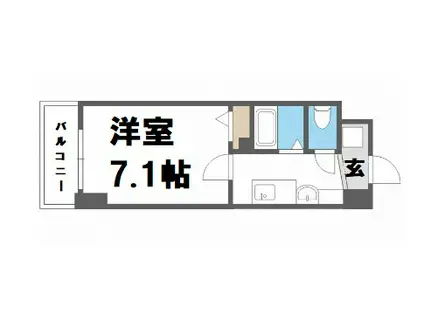 エスリードコート難波ウエスト(1K/1階)の間取り写真