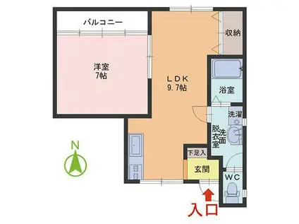 カロン豊島(1LDK/2階)の間取り写真