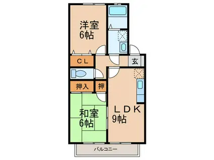 カンパーニュ西村(2LDK/2階)の間取り写真