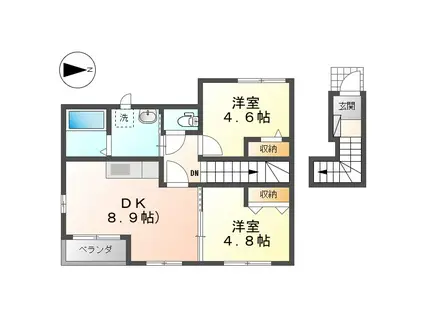 アーバンハウス(2DK/2階)の間取り写真