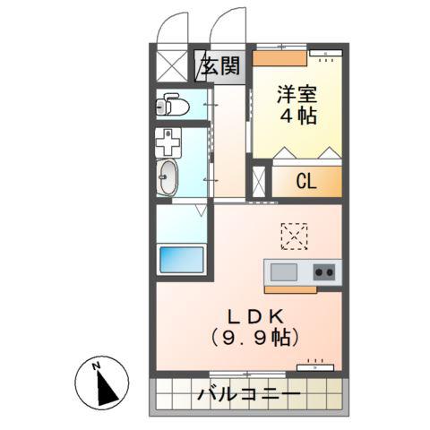 SOLDIAS(1LDK/1階)の間取り写真