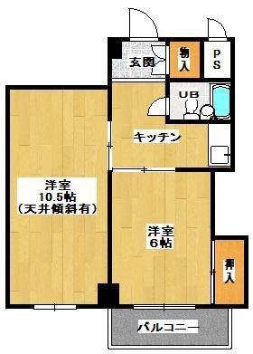 さんふぁいぶ五月が丘(2K/4階)の間取り写真