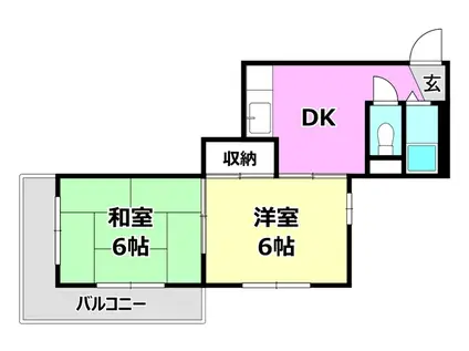 ビスタ千里丘(2DK/2階)の間取り写真