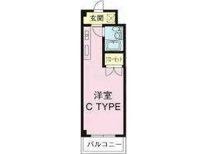 サニーコーポラス(ワンルーム/4階)の間取り写真