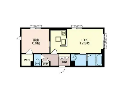 エクラシエ新城(1LDK/3階)の間取り写真