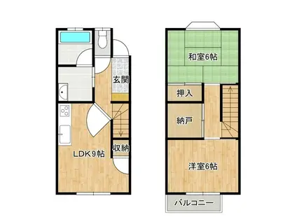 パークサイドテラス(2LDK/1階)の間取り写真