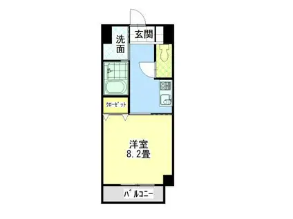 フルリール松浦II(1K/4階)の間取り写真