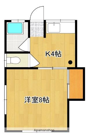 コーポ藤A棟(1K/1階)の間取り写真