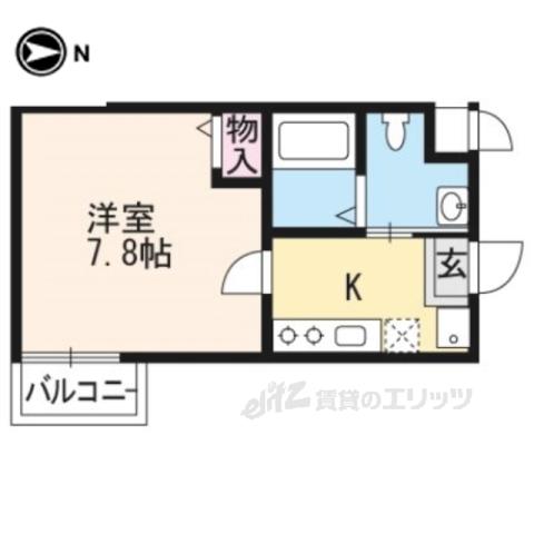カーサフォレスタⅡ(1K/1階)の間取り写真