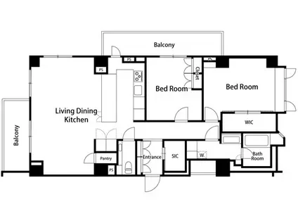 ザ・ドチェスター南青山(2LDK/2階)の間取り写真