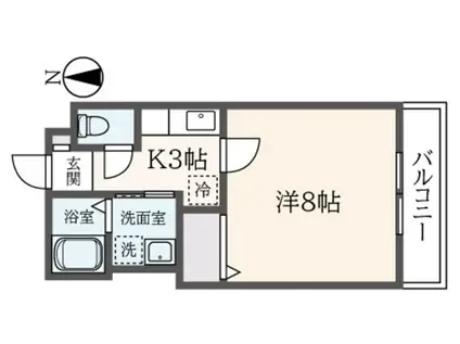 フラッツ(1K/1階)の間取り写真