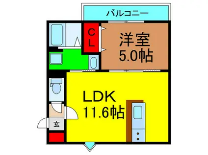 LYKCA(1LDK/3階)の間取り写真