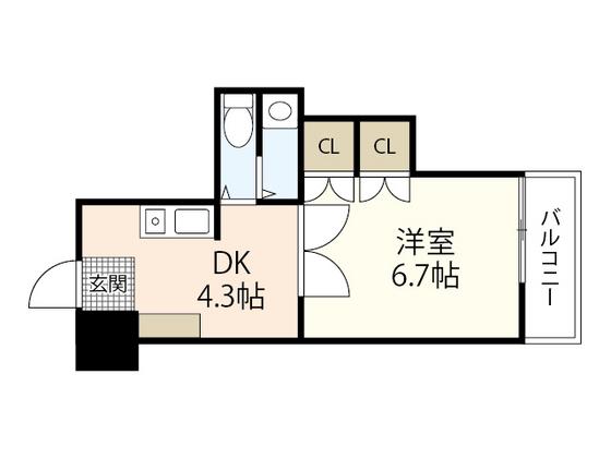 ポエムサンライズ(1DK/1階)の間取り写真