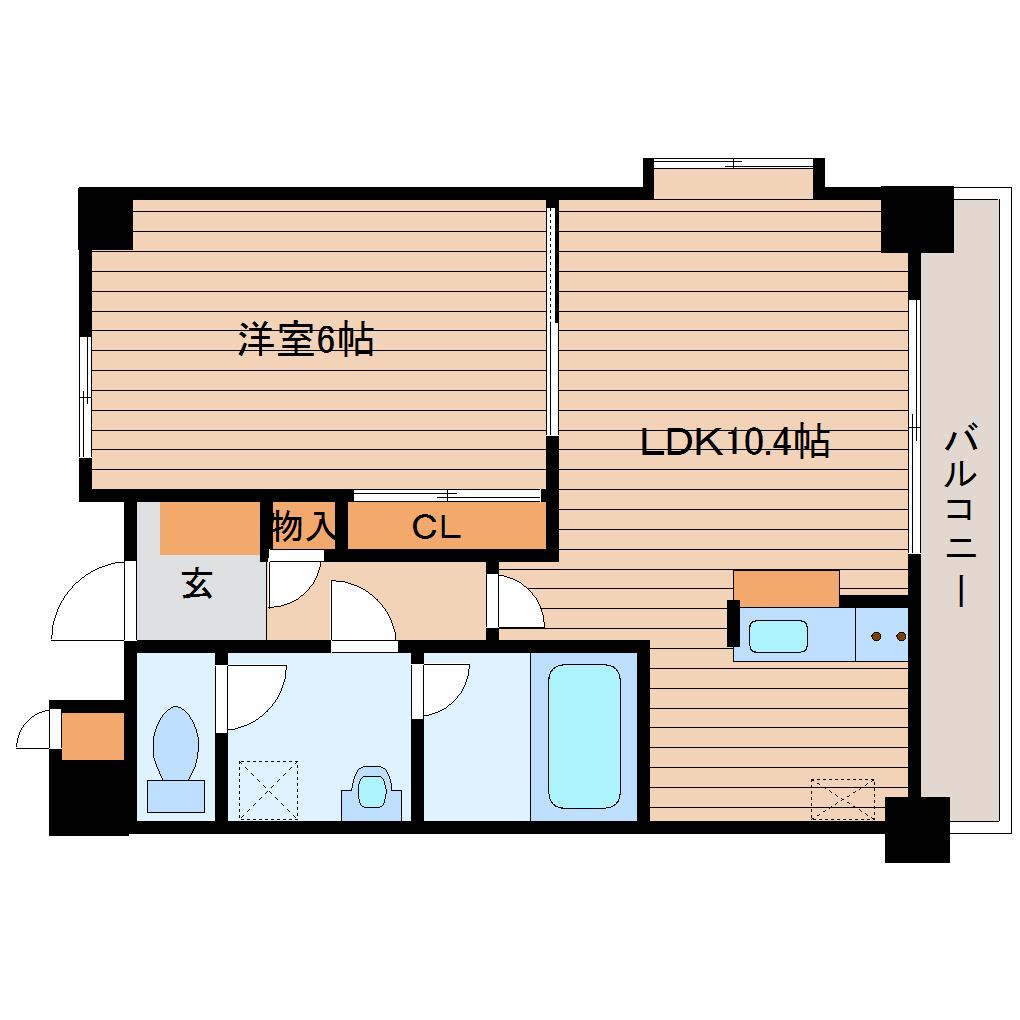 プラッツ木町(1LDK/2階)の間取り写真