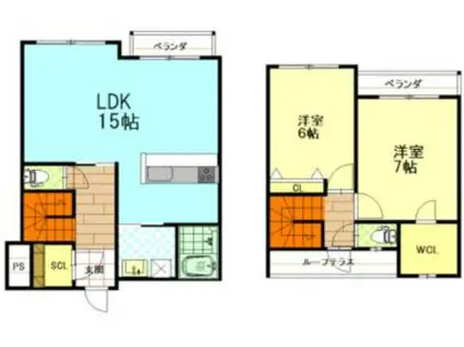 フローラ(2LDK/1階)の間取り写真